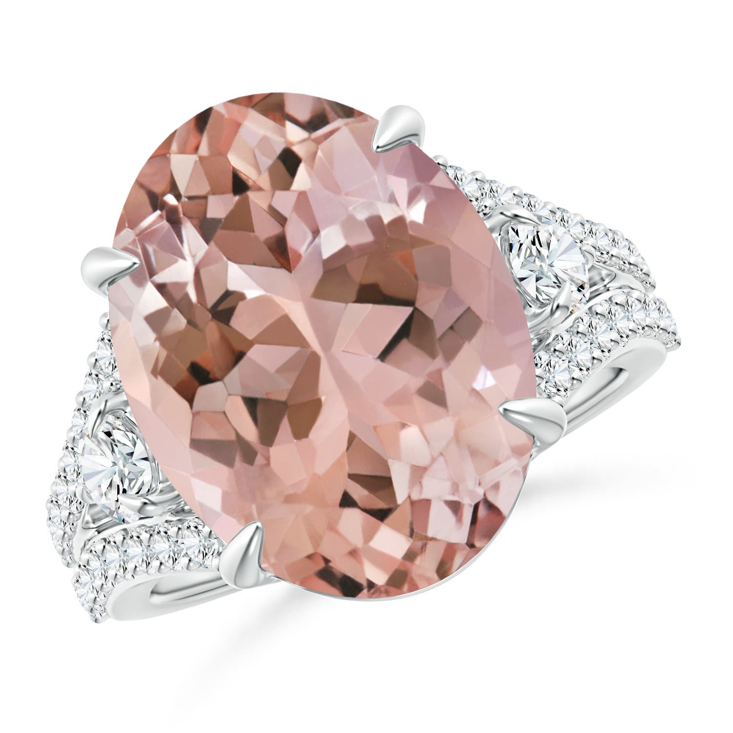 AAAA - Morganite / 9.89 CT / 14 KT White Gold