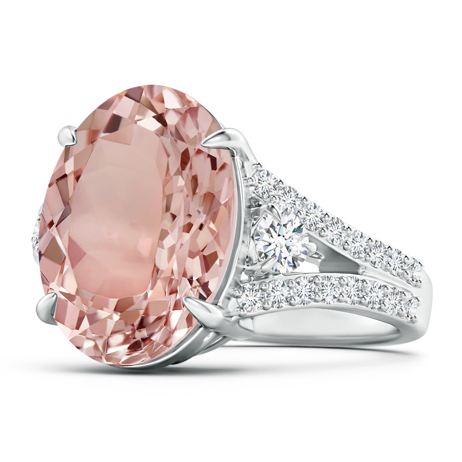 AAAA - Morganite / 9.89 CT / 14 KT White Gold