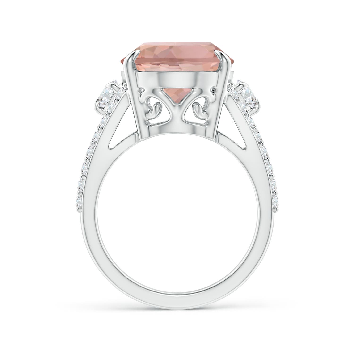 AAAA - Morganite / 9.89 CT / 14 KT White Gold