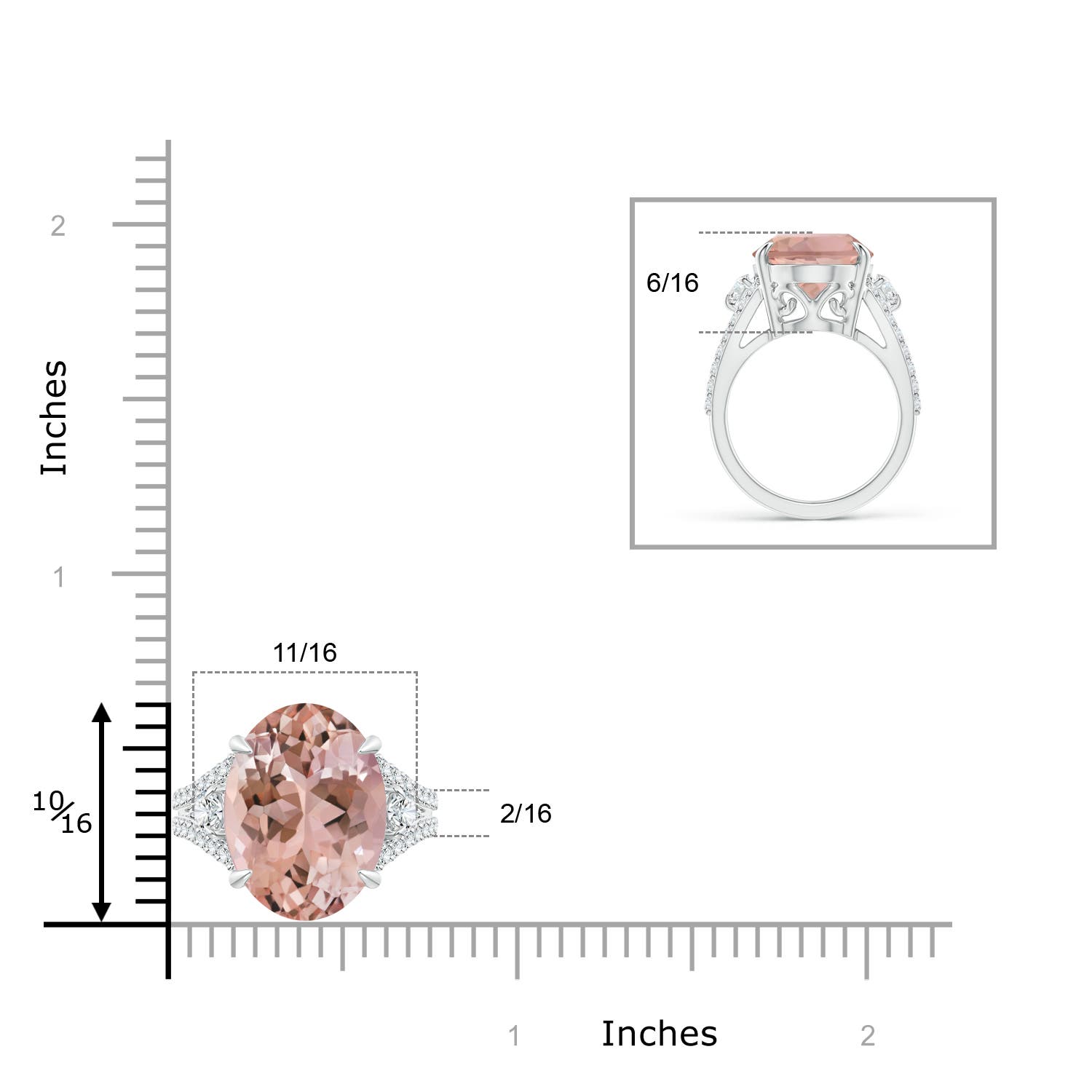 AAAA - Morganite / 9.89 CT / 14 KT White Gold