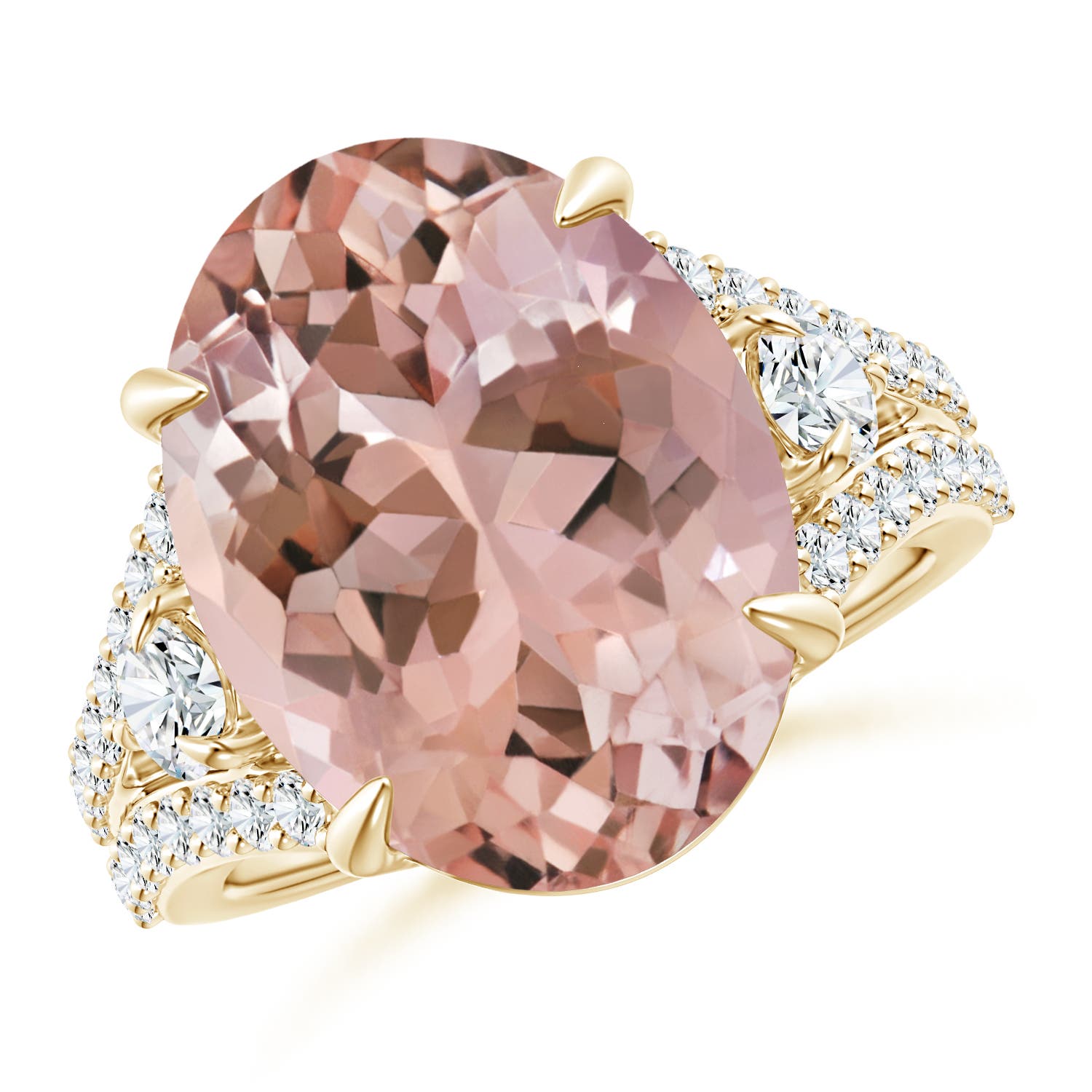 AAAA - Morganite / 9.89 CT / 14 KT Yellow Gold