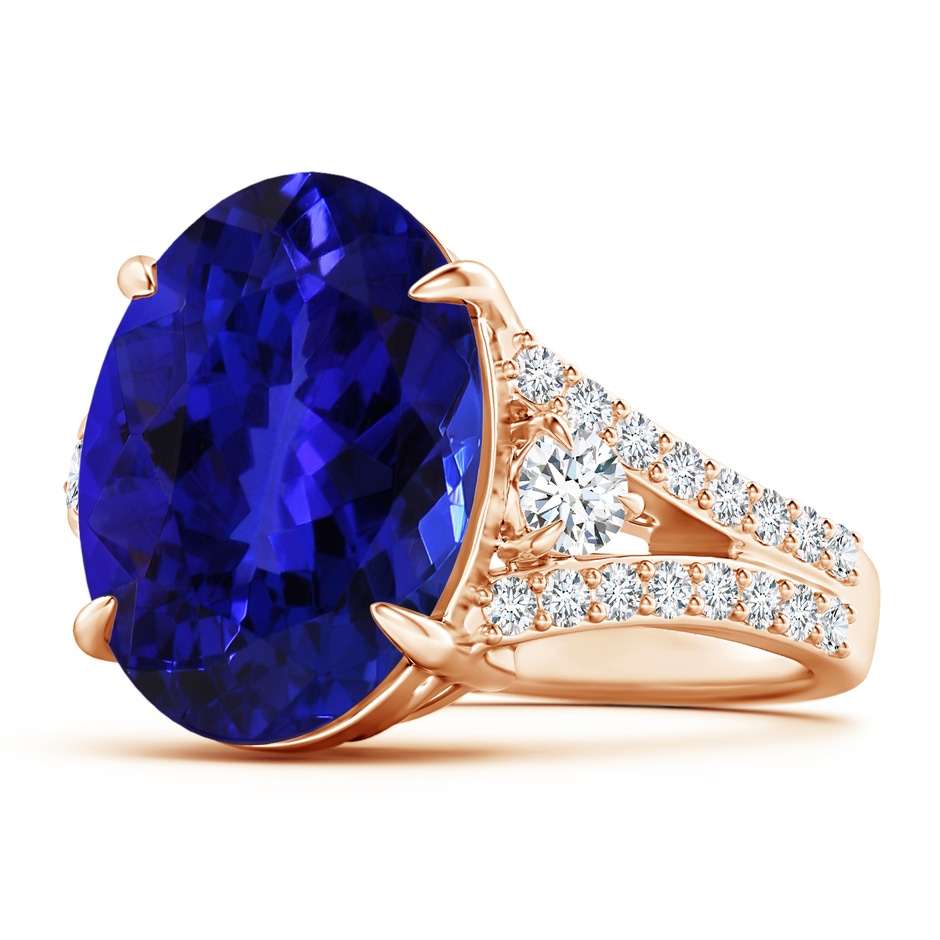 16.49x12.34x8.70mm AAAA GIA Certified Oval Tanzanite Split Shank Ring in Rose Gold Side 199