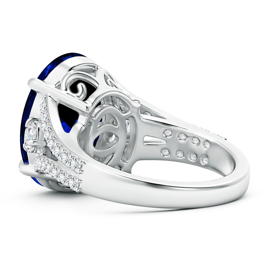 16.49x12.34x8.70mm AAAA GIA Certified Oval Tanzanite Split Shank Ring in White Gold Side 499