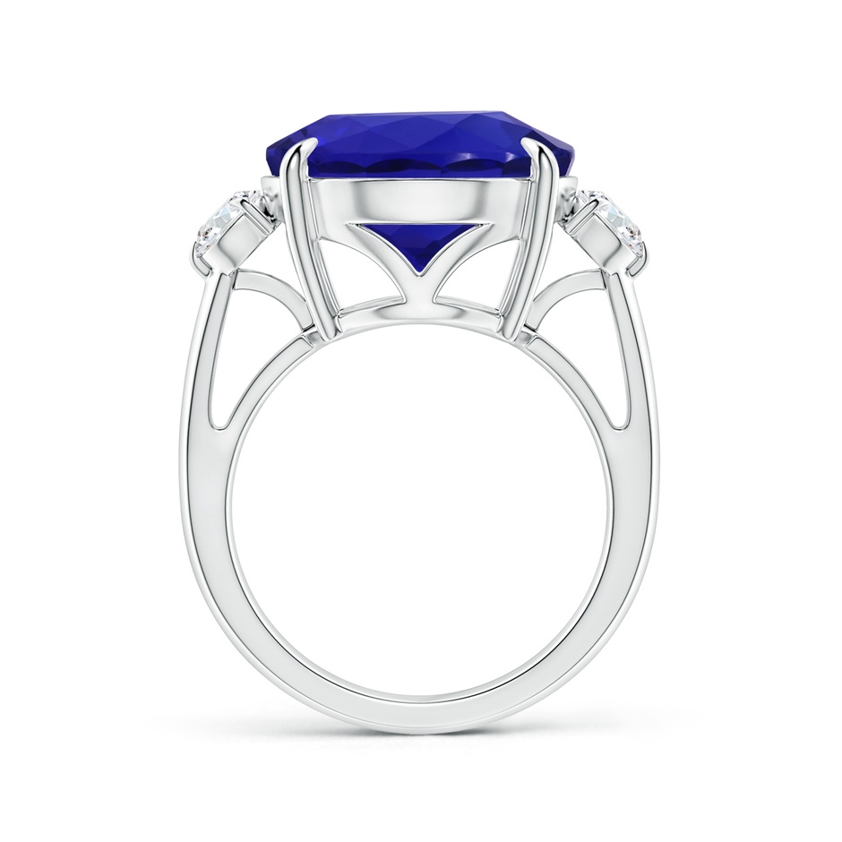 16.09x13.82x11.90mm AAAA Classic GIA Certified Tanzanite Three Stone Ring with Diamond in White Gold side-1