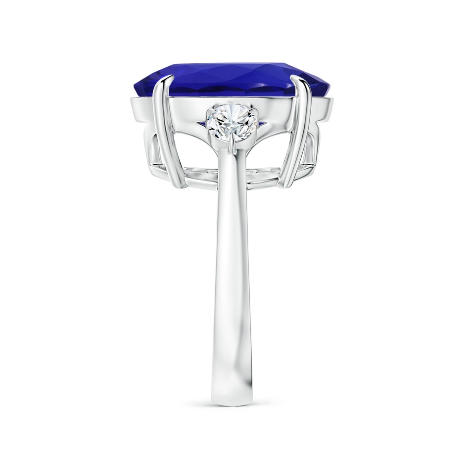 16.09x13.82x11.90mm AAAA Classic GIA Certified Tanzanite Three Stone Ring with Diamond in White Gold side-2