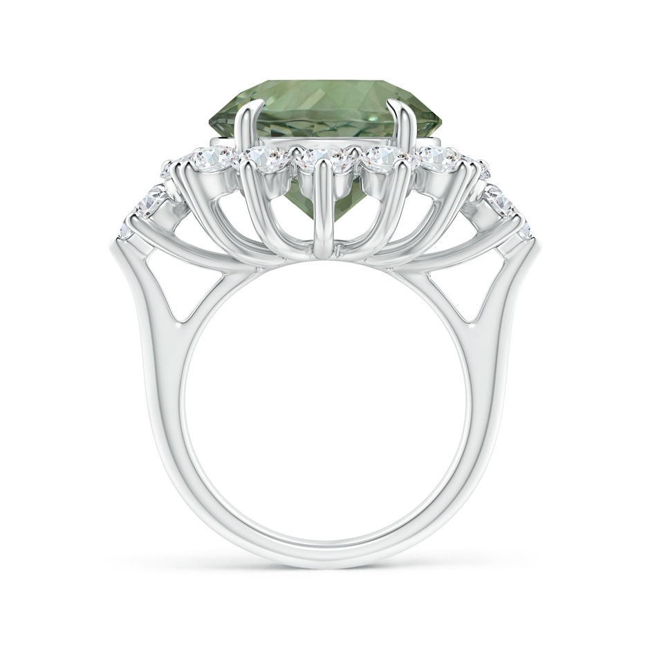 14.18x14.12x8.75mm AAA Claw-Set GIA Certified Green Amethyst (Prasiolite) Floral Halo Ring in 18K White Gold Side 399