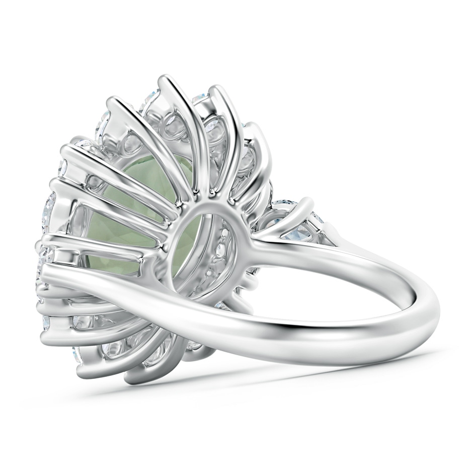 14.18x14.12x8.75mm AAA Claw-Set GIA Certified Green Amethyst (Prasiolite) Floral Halo Ring in 18K White Gold Side 499