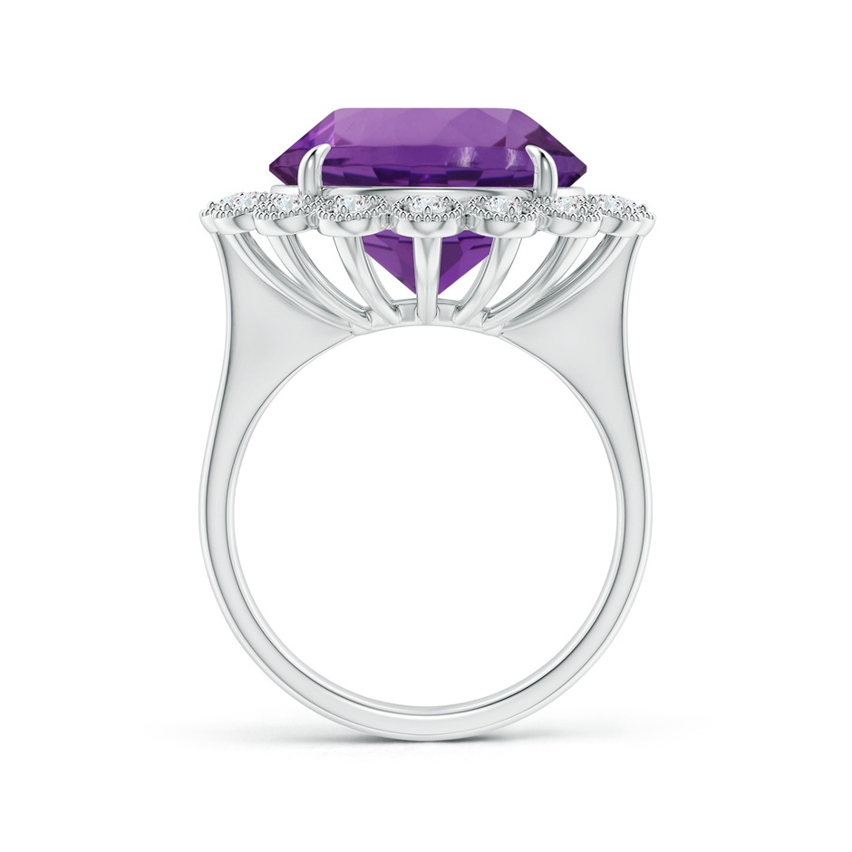14.18x14.11x9.36mm AAA GIA Certified Amethyst & Diamond Floral Halo Ring in 18K White Gold side 199