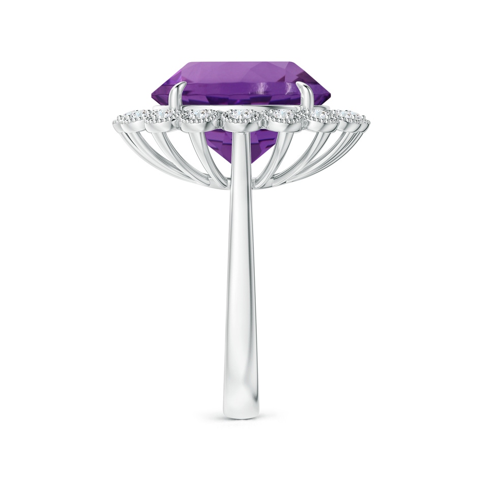14.18x14.11x9.36mm AAA GIA Certified Amethyst & Diamond Floral Halo Ring in 18K White Gold side 399