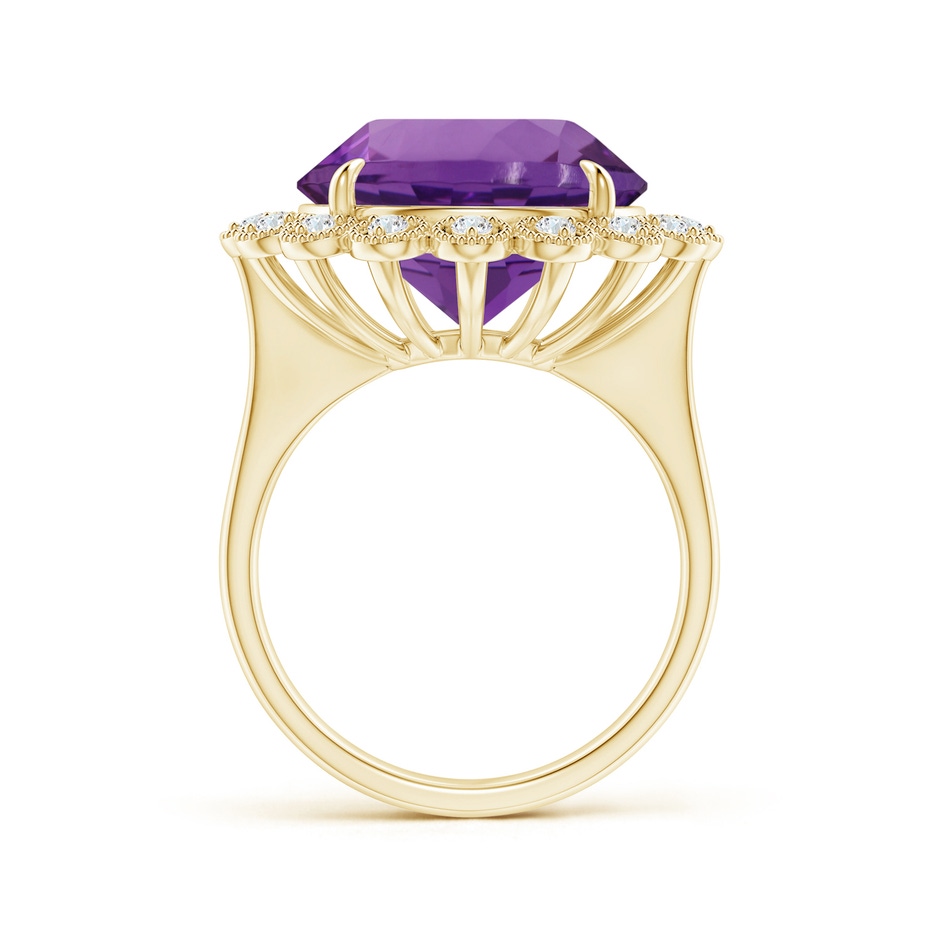14.18x14.11x9.36mm AAA GIA Certified Amethyst & Diamond Floral Halo Ring in 18K Yellow Gold side 199