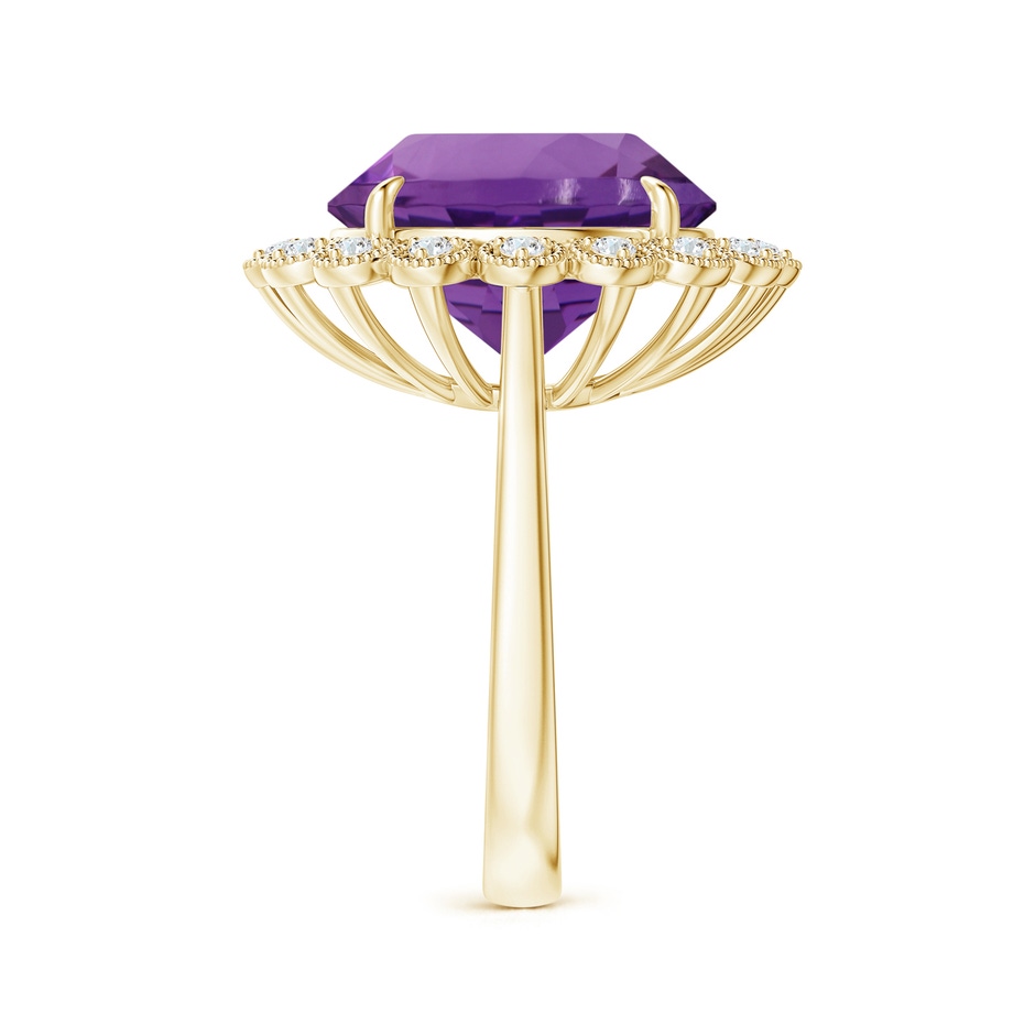 14.18x14.11x9.36mm AAA GIA Certified Amethyst & Diamond Floral Halo Ring in 18K Yellow Gold side 399