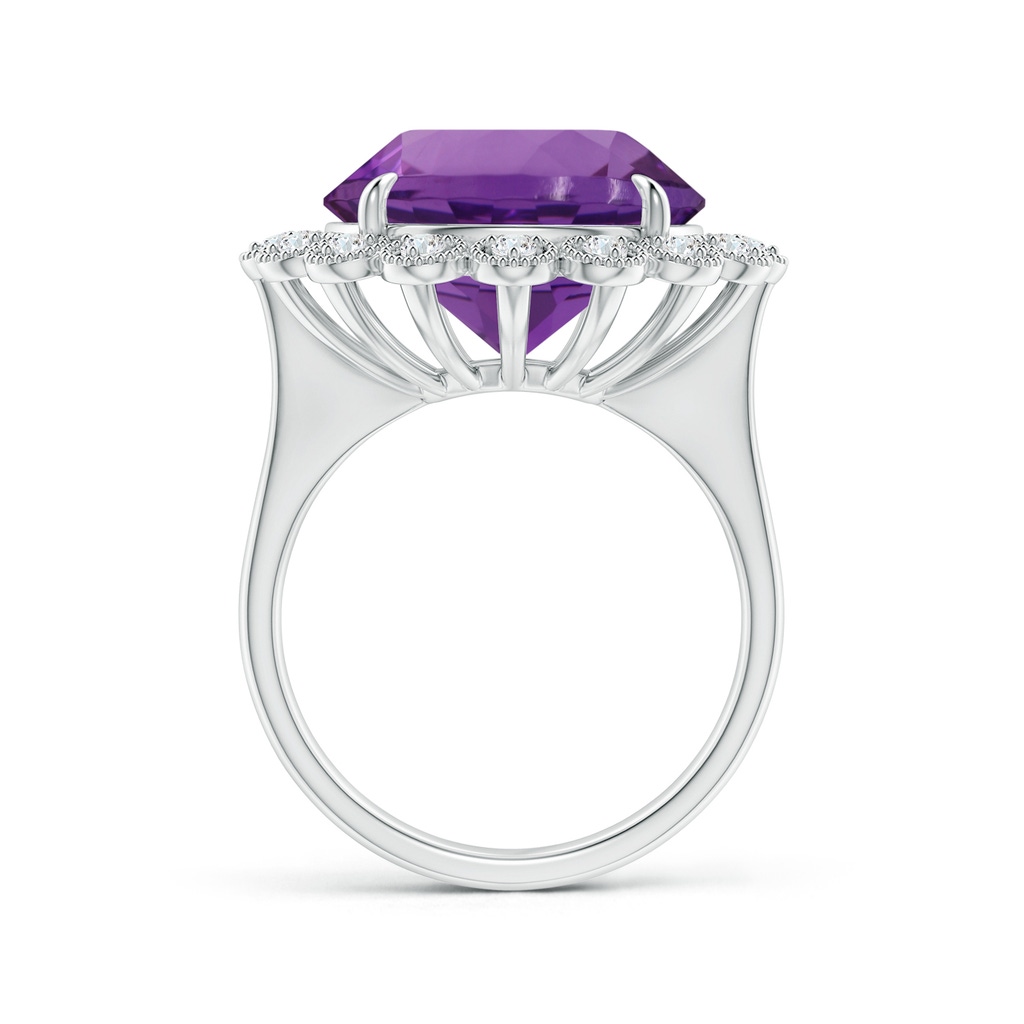14.18x14.11x9.36mm AAA GIA Certified Amethyst & Diamond Floral Halo Ring in White Gold Side 199