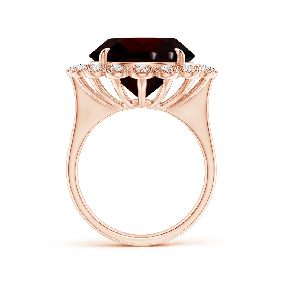 13.21x13.13x6.7mm AAAA GIA Certified Garnet & Diamond Floral Halo Cocktail Ring in 18K Rose Gold side 199