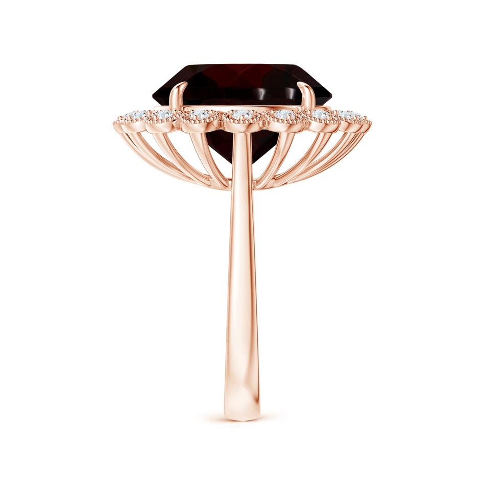 13.21x13.13x6.7mm AAAA GIA Certified Garnet & Diamond Floral Halo Cocktail Ring in 18K Rose Gold side 399