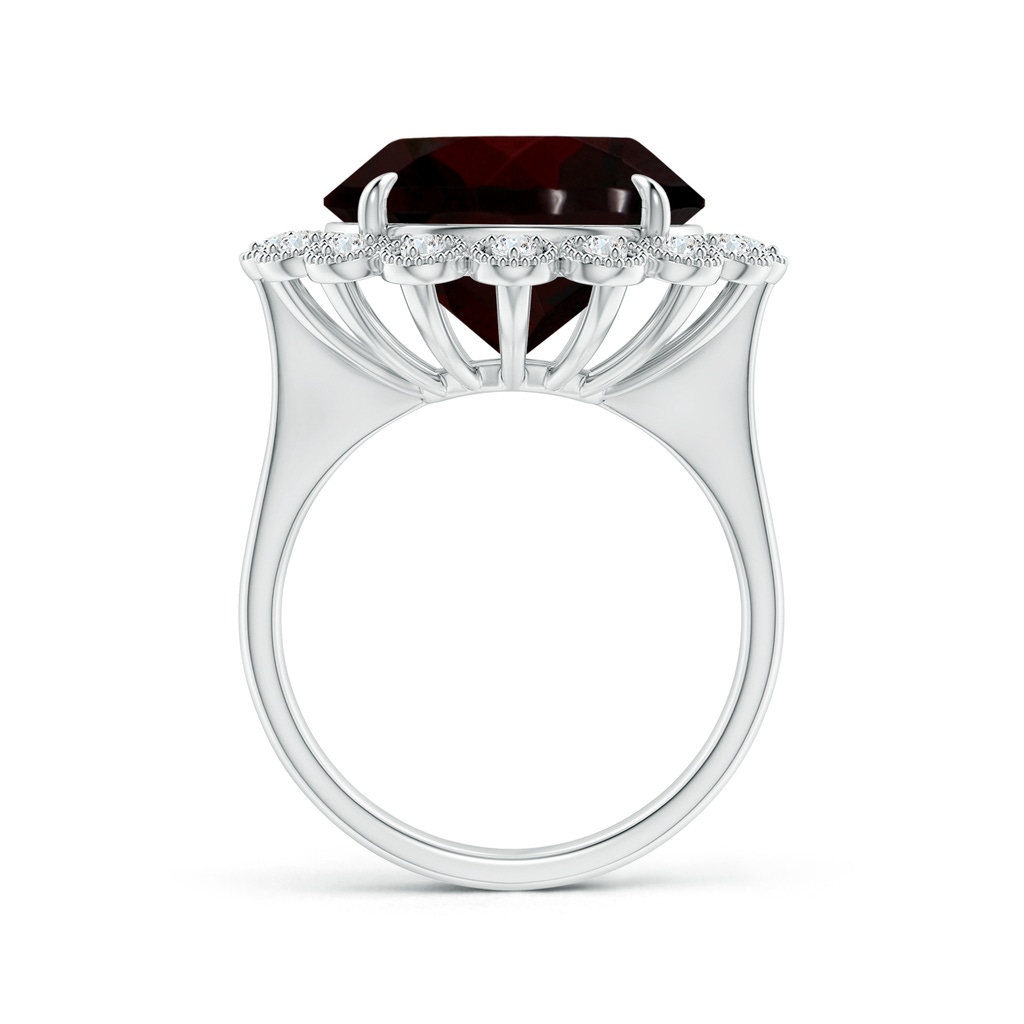 13.21x13.13x6.7mm AAAA GIA Certified Garnet & Diamond Floral Halo Cocktail Ring in 18K White Gold Side 199