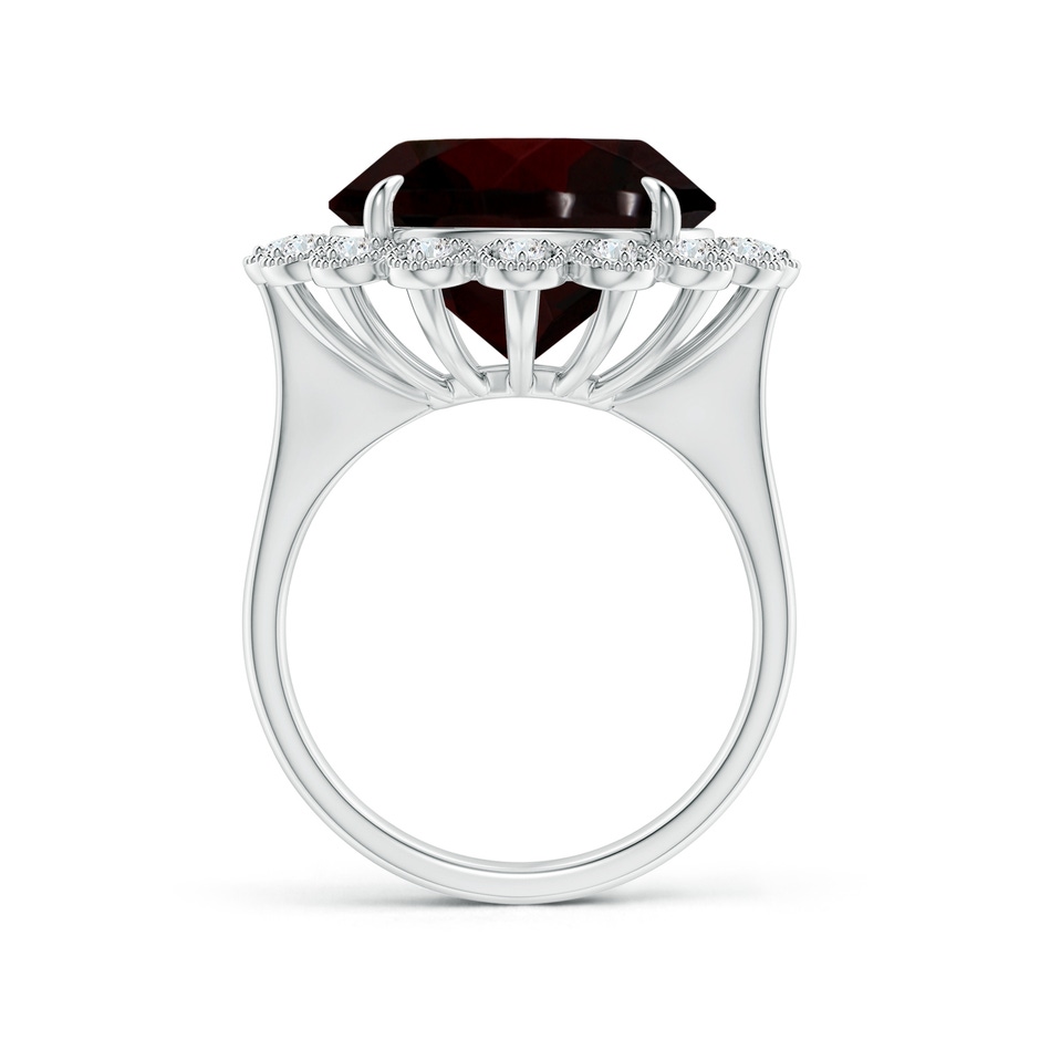 13.21x13.13x6.7mm AAAA GIA Certified Garnet & Diamond Floral Halo Cocktail Ring in 18K White Gold side 199