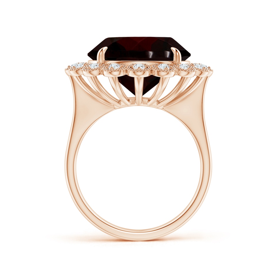 13.21x13.13x6.7mm AAAA GIA Certified Garnet & Diamond Floral Halo Cocktail Ring in Rose Gold side 199