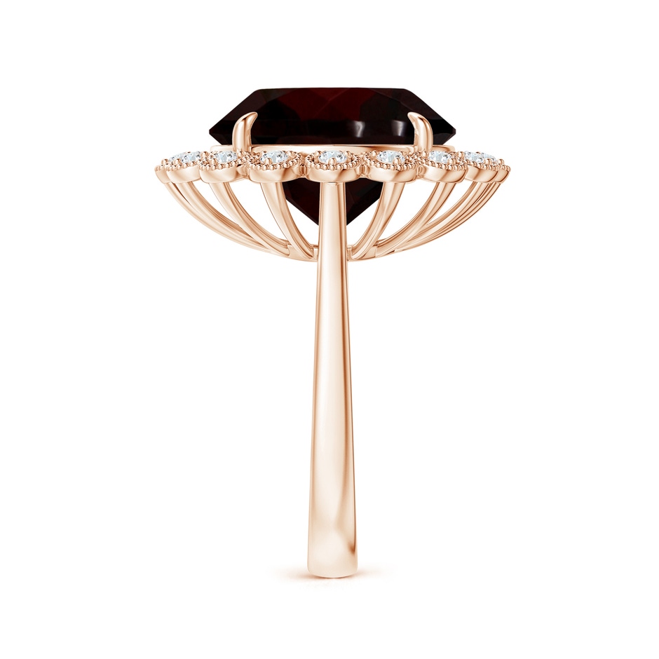 13.21x13.13x6.7mm AAAA GIA Certified Garnet & Diamond Floral Halo Cocktail Ring in Rose Gold side 399