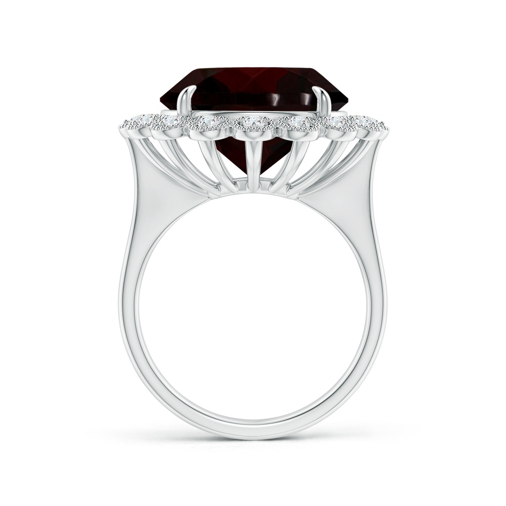13.21x13.13x6.7mm AAAA GIA Certified Garnet & Diamond Floral Halo Cocktail Ring in White Gold - side 199