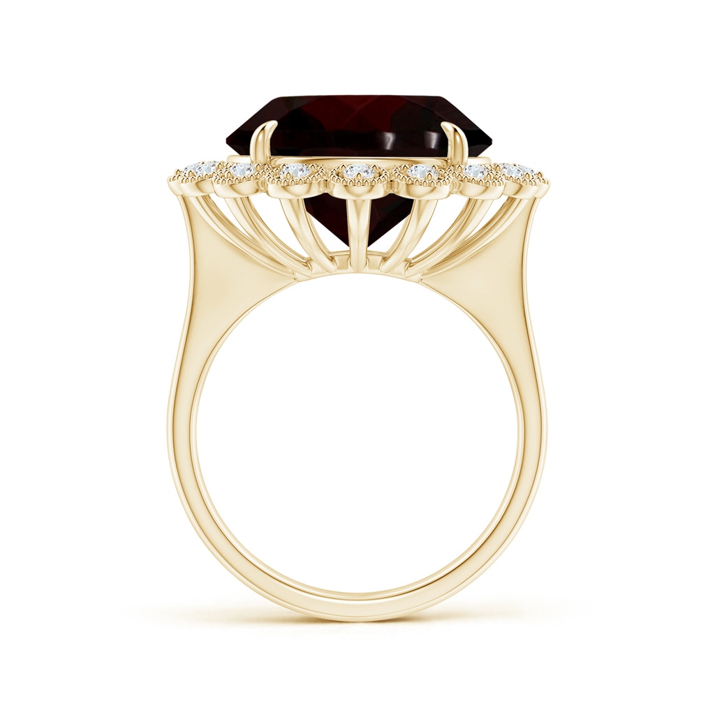 13.21x13.13x6.7mm AAAA GIA Certified Garnet & Diamond Floral Halo Cocktail Ring in Yellow Gold - side 199