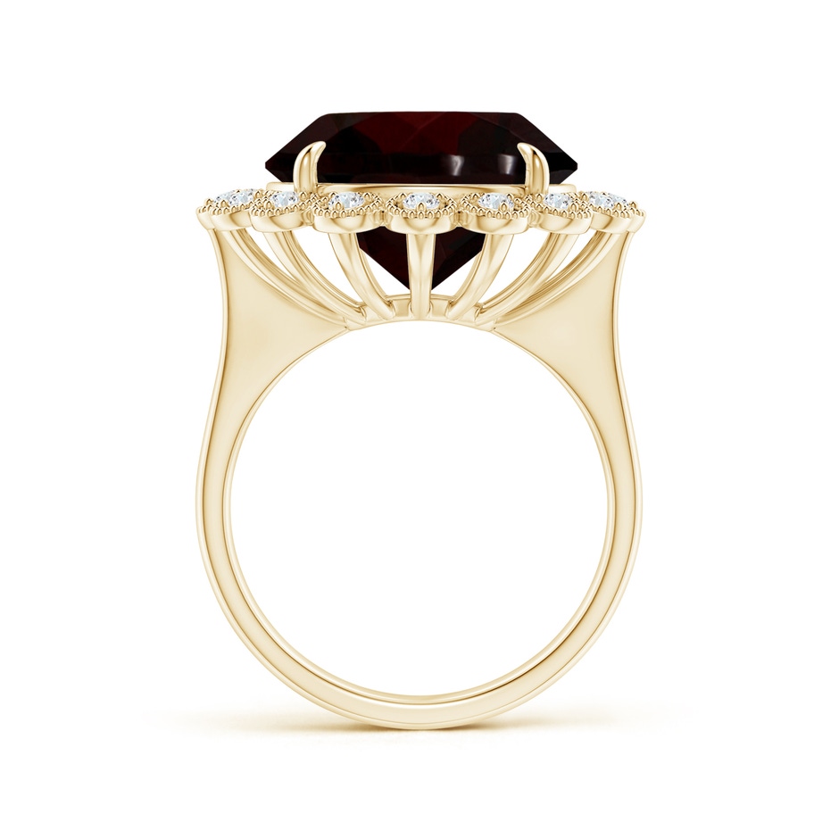 13.21x13.13x6.7mm AAAA GIA Certified Garnet & Diamond Floral Halo Cocktail Ring in Yellow Gold side 199