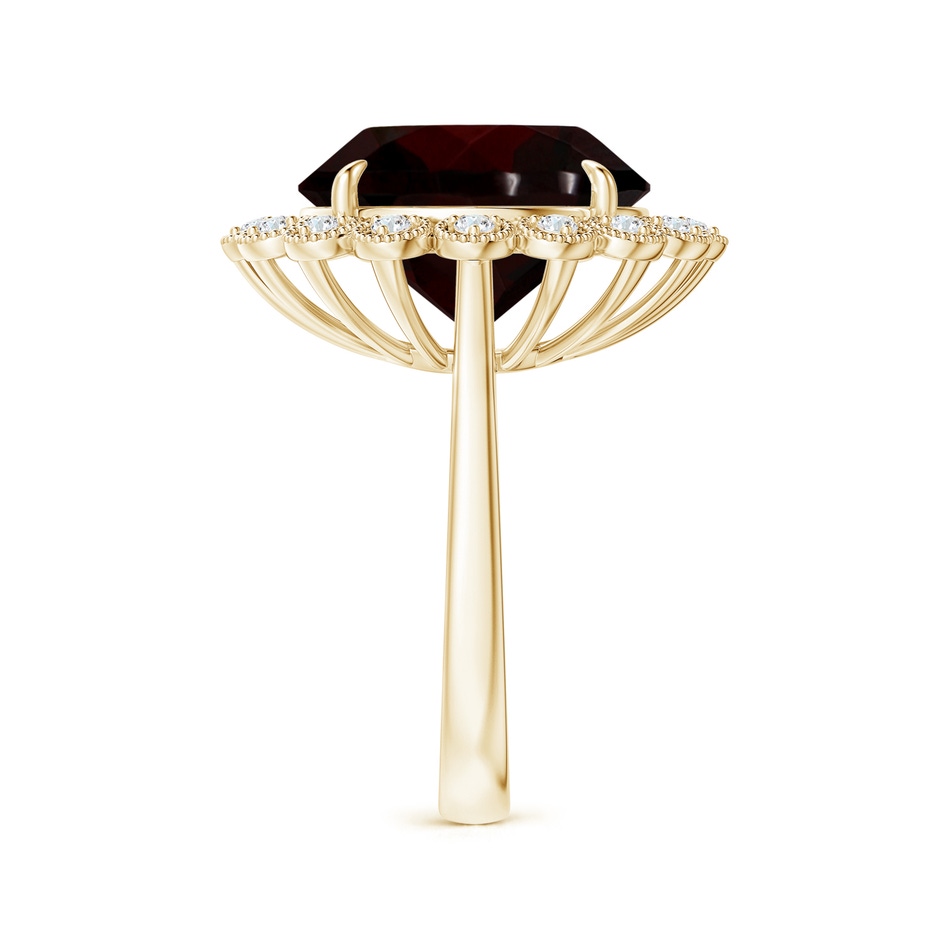 13.21x13.13x6.7mm AAAA GIA Certified Garnet & Diamond Floral Halo Cocktail Ring in Yellow Gold side 399