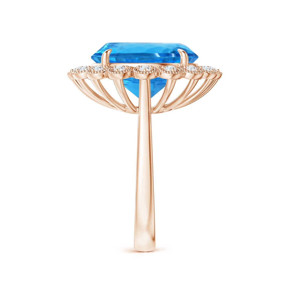 13.08x13.01x8.64mm AAAA GIA Certified Vintage Style Round Swiss Blue Topaz Halo Ring in 9K Rose Gold side 399