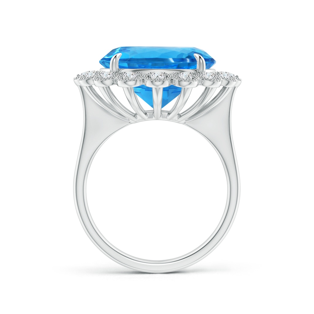 13.08x13.01x8.64mm AAAA GIA Certified Vintage Style Round Swiss Blue Topaz Halo Ring in White Gold Side 199