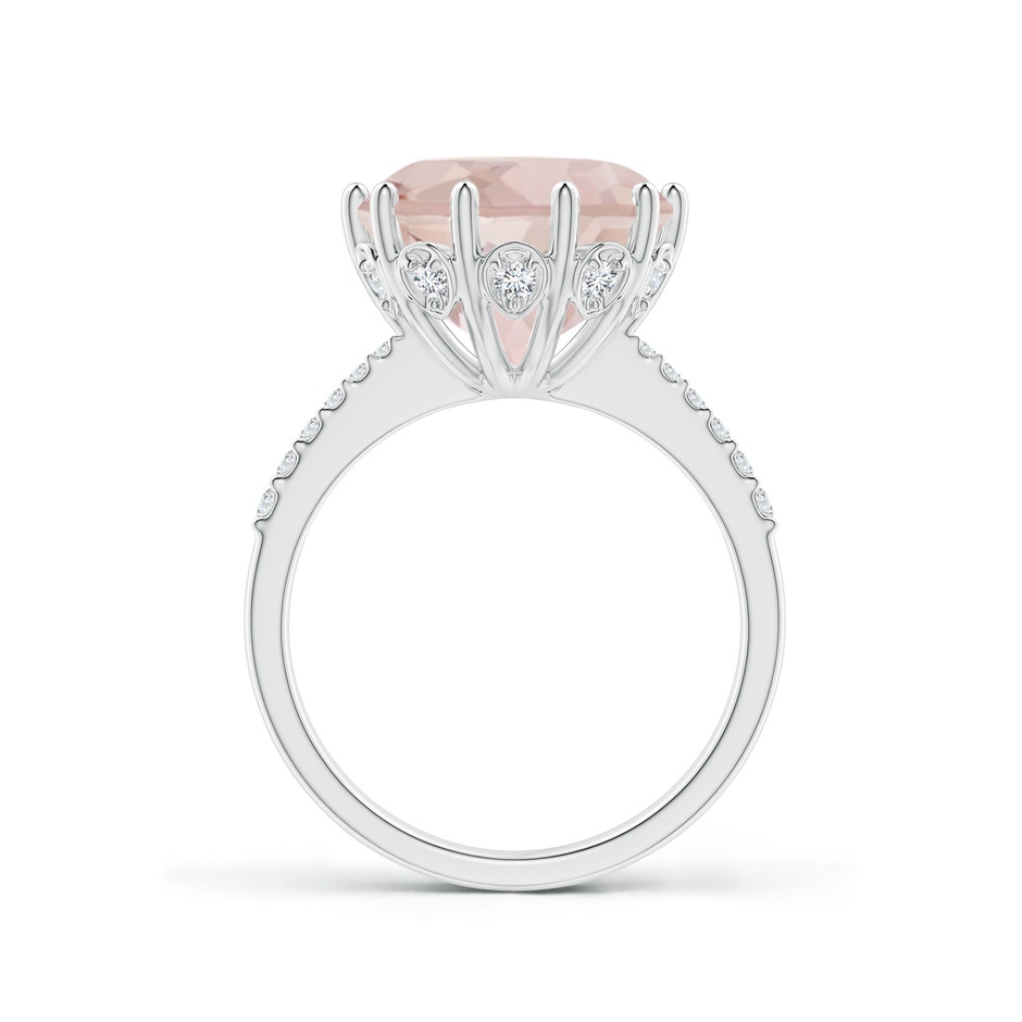 12mm A Round Morganite Reverse Tapered Shank Cocktail Ring in P950 Platinum side 1