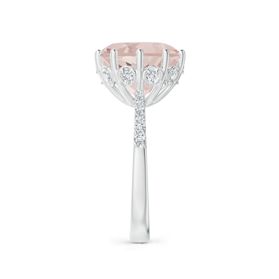 12mm A Round Morganite Reverse Tapered Shank Cocktail Ring in P950 Platinum side 2
