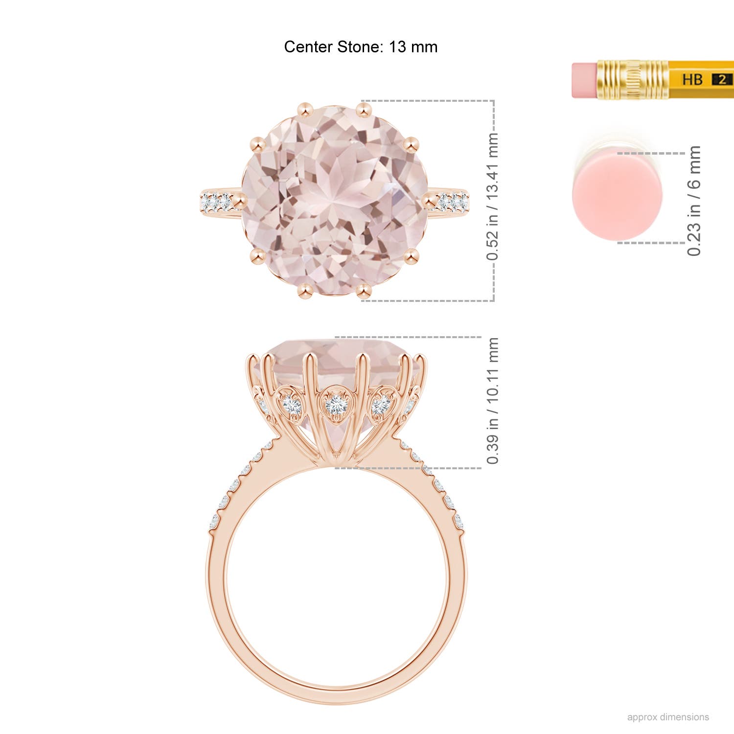 A - Morganite / 6.82 CT / 14 KT Rose Gold