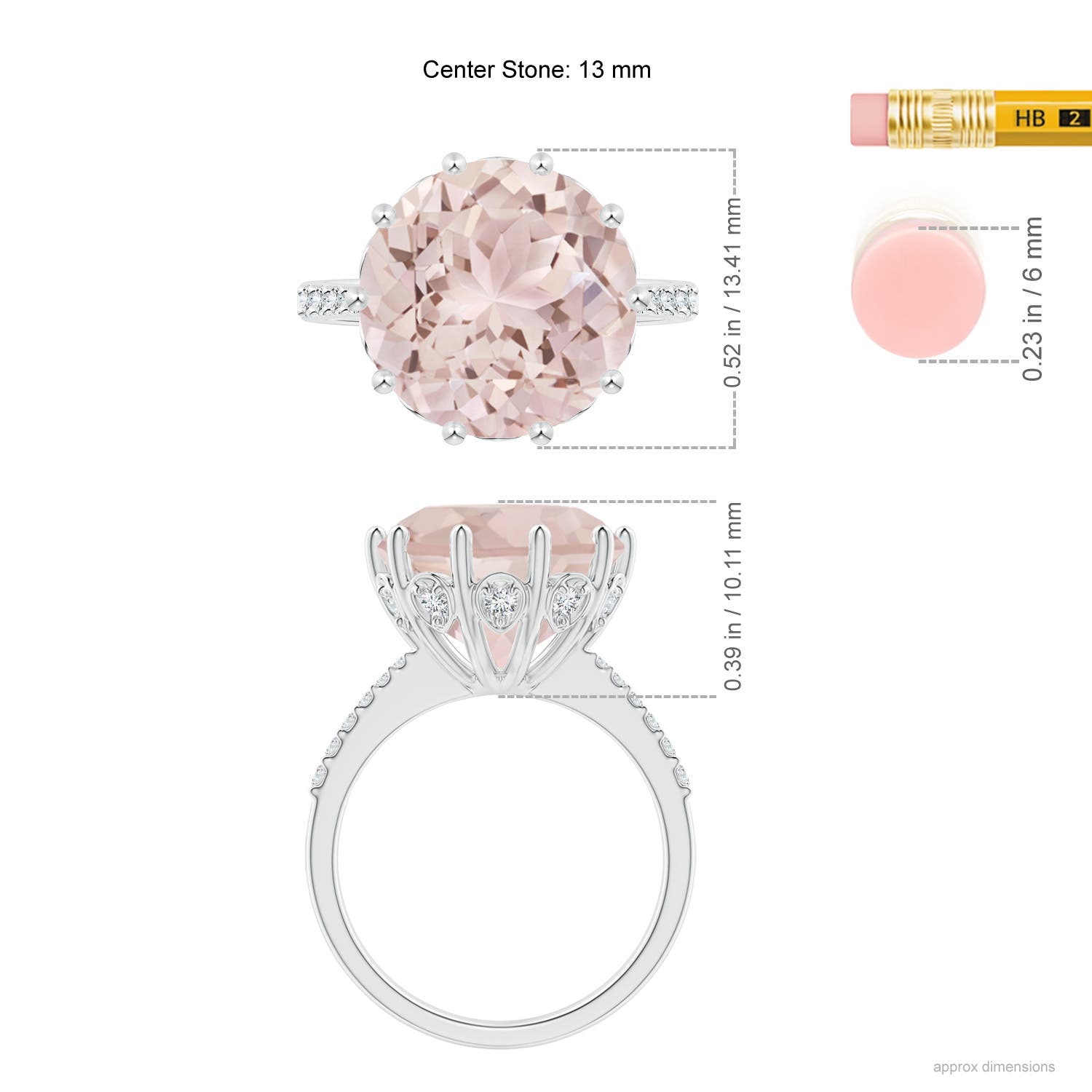 A - Morganite / 6.82 CT / 14 KT White Gold