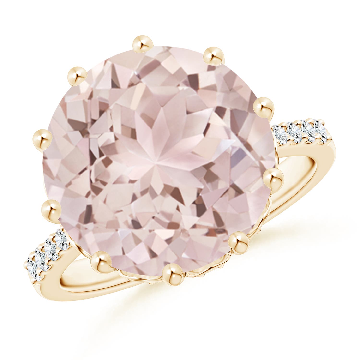 A - Morganite / 6.82 CT / 14 KT Yellow Gold