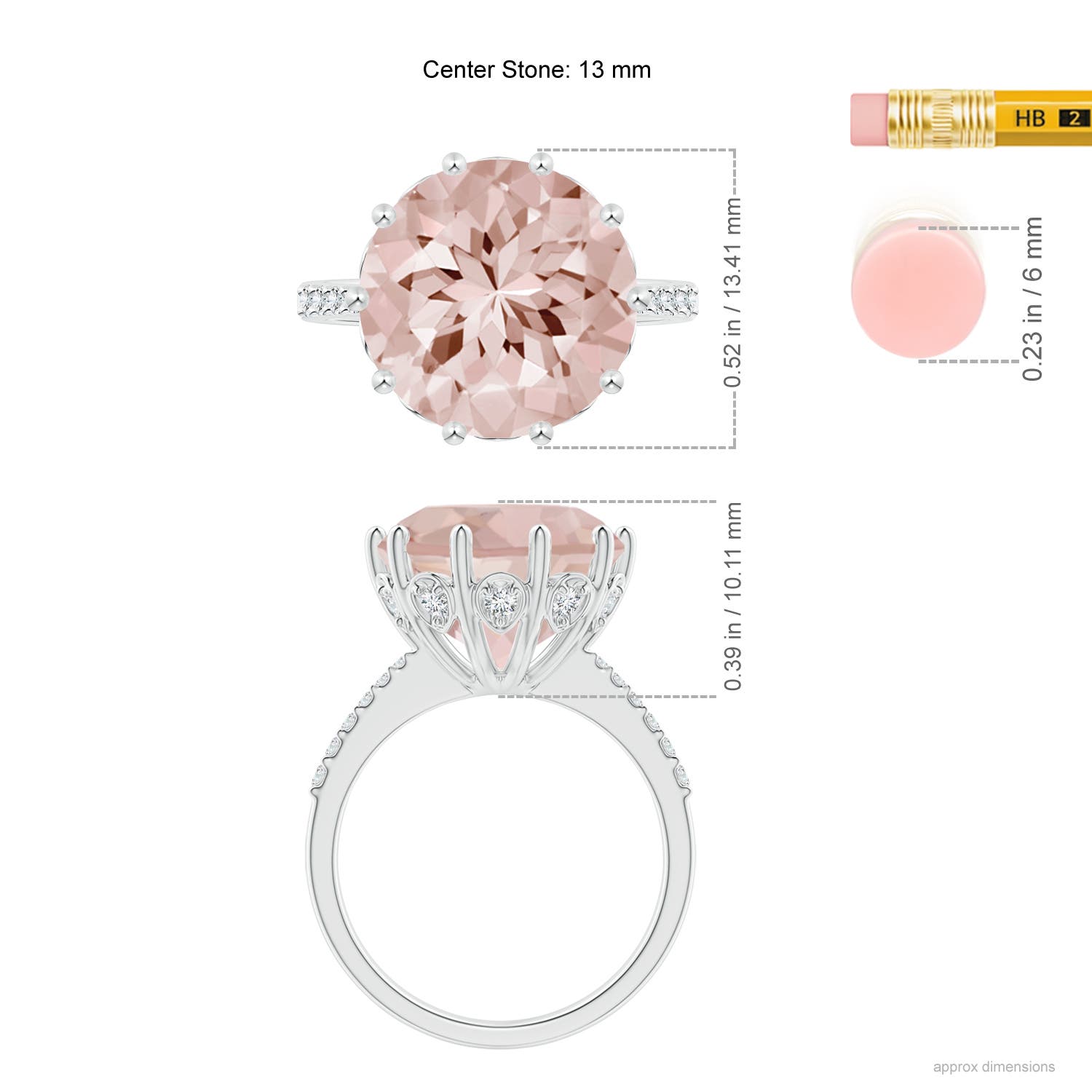 AA - Morganite / 6.82 CT / 14 KT White Gold