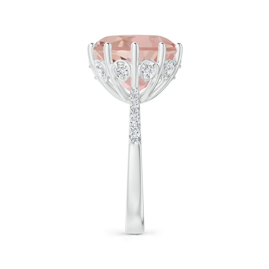 13mm AAAA Round Morganite Reverse Tapered Shank Cocktail Ring in P950 Platinum side 2