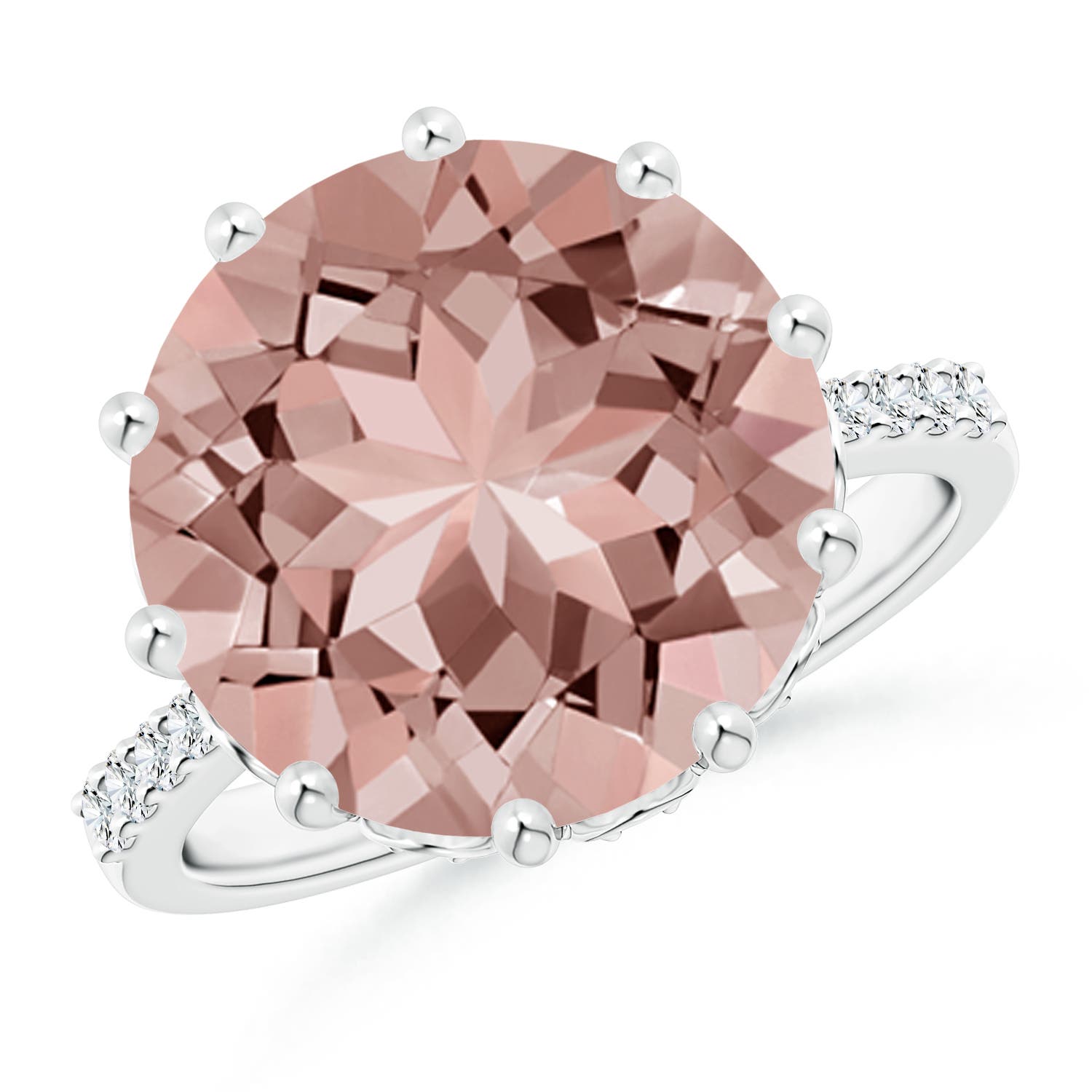 AAAA - Morganite / 6.82 CT / 14 KT White Gold