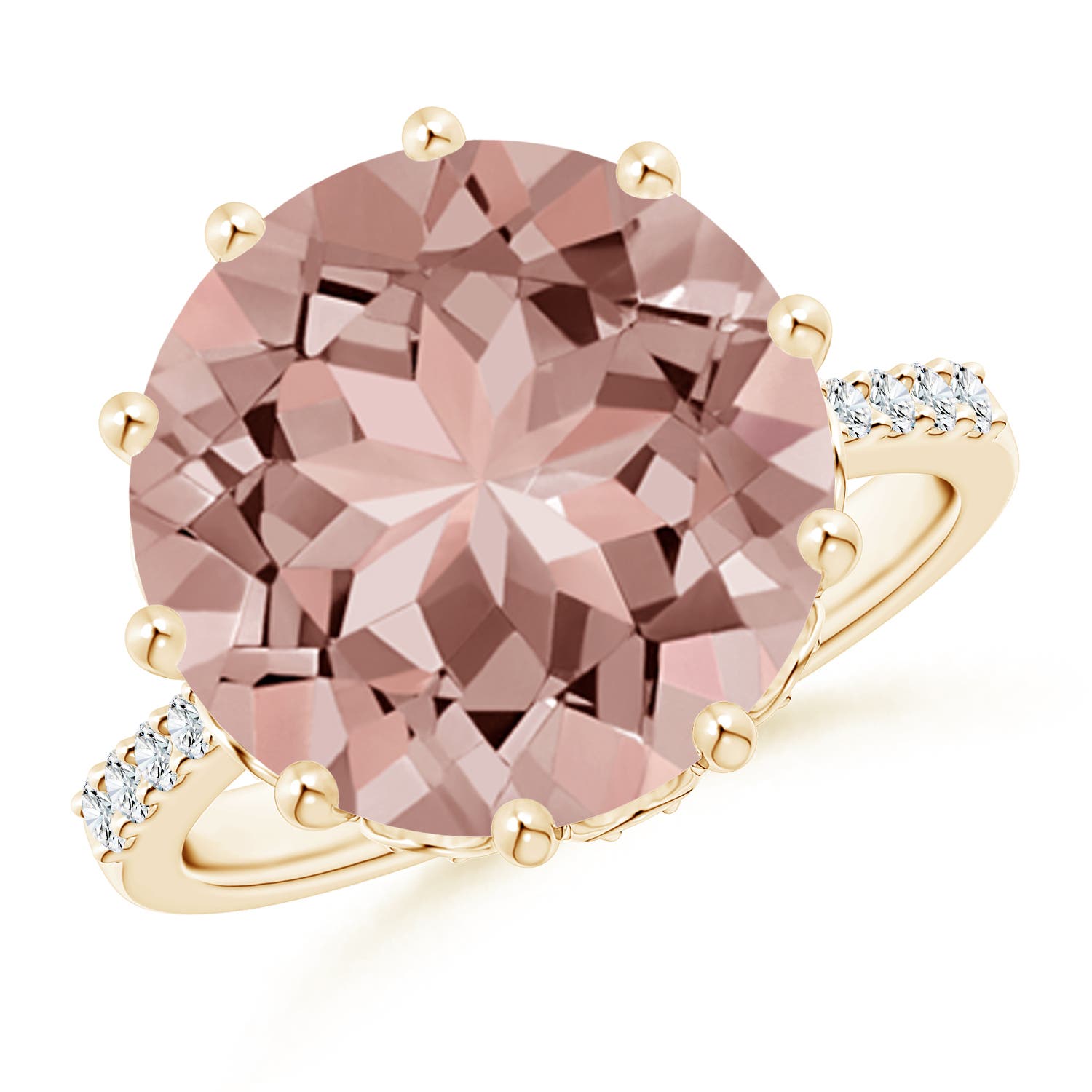 AAAA - Morganite / 6.82 CT / 14 KT Yellow Gold