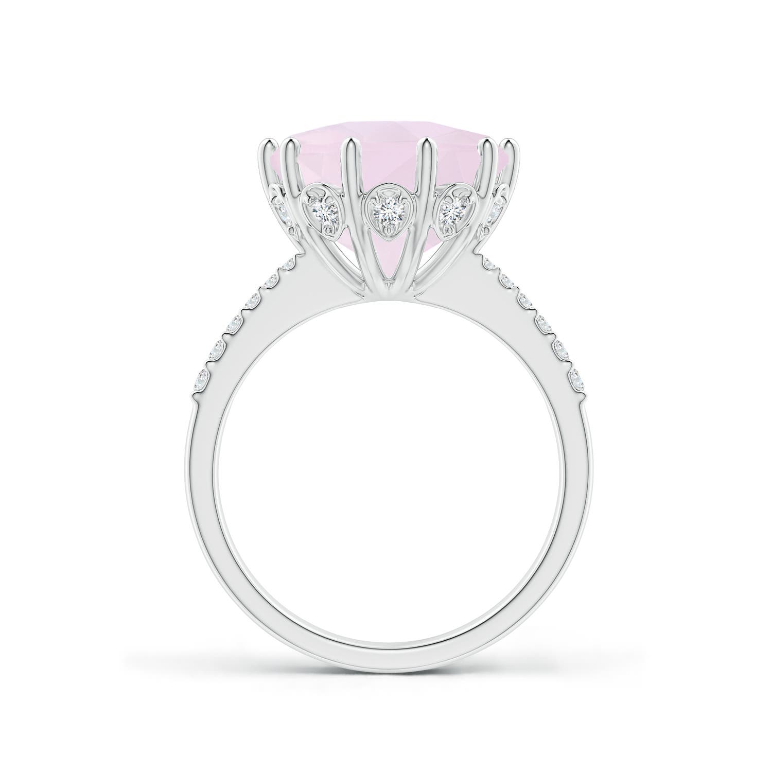 A - Rose Quartz / 4.47 CT / 14 KT White Gold