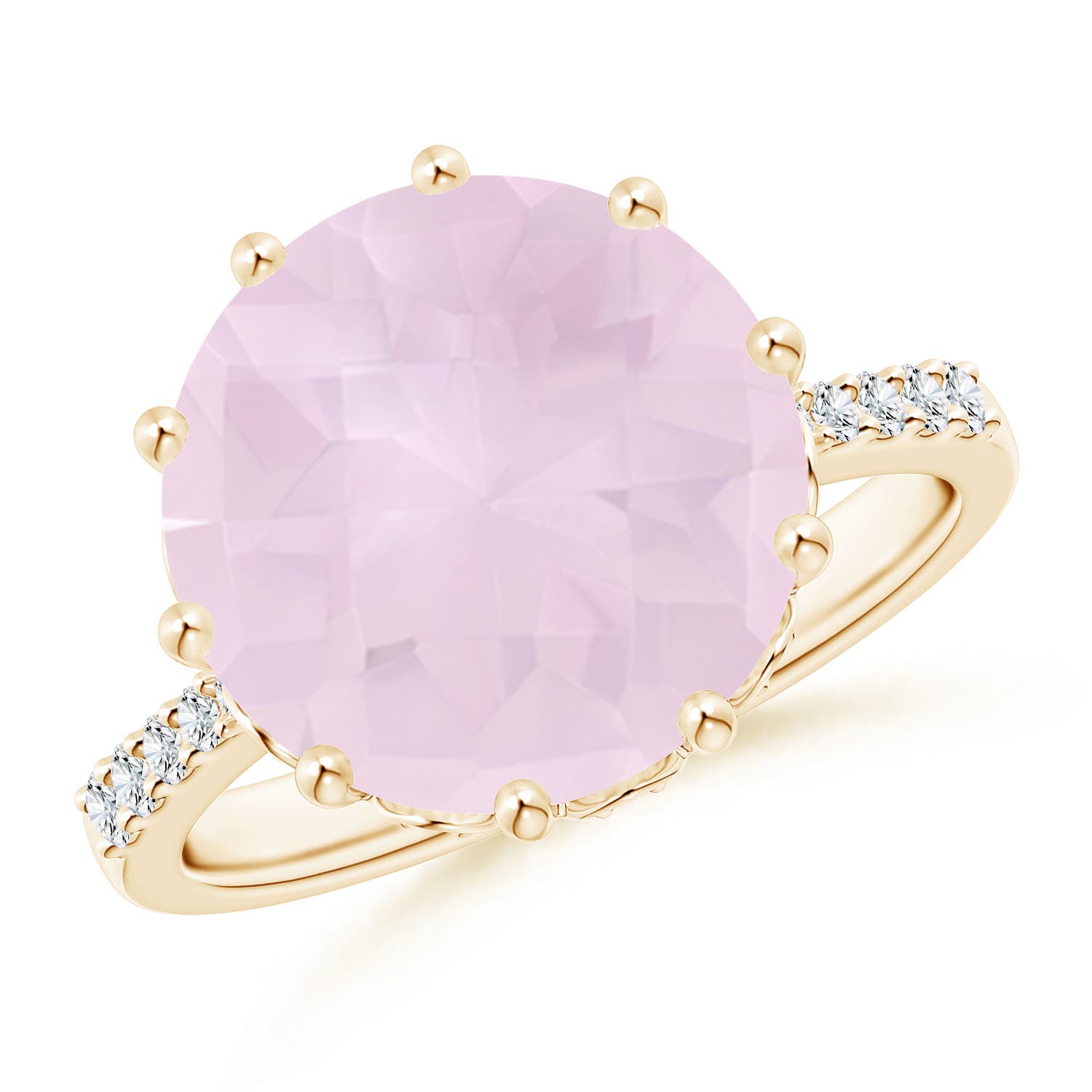 A - Rose Quartz / 4.47 CT / 14 KT Yellow Gold