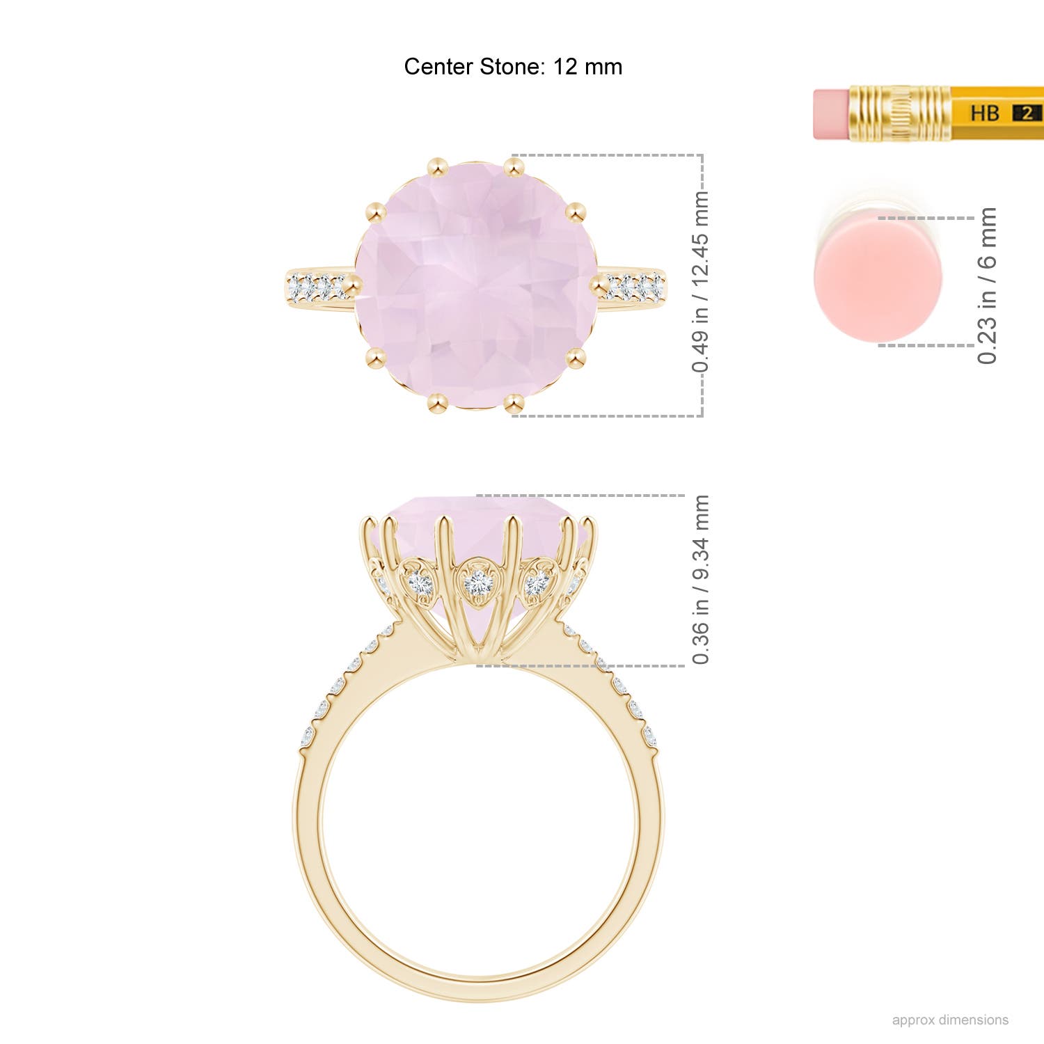 A - Rose Quartz / 4.47 CT / 14 KT Yellow Gold