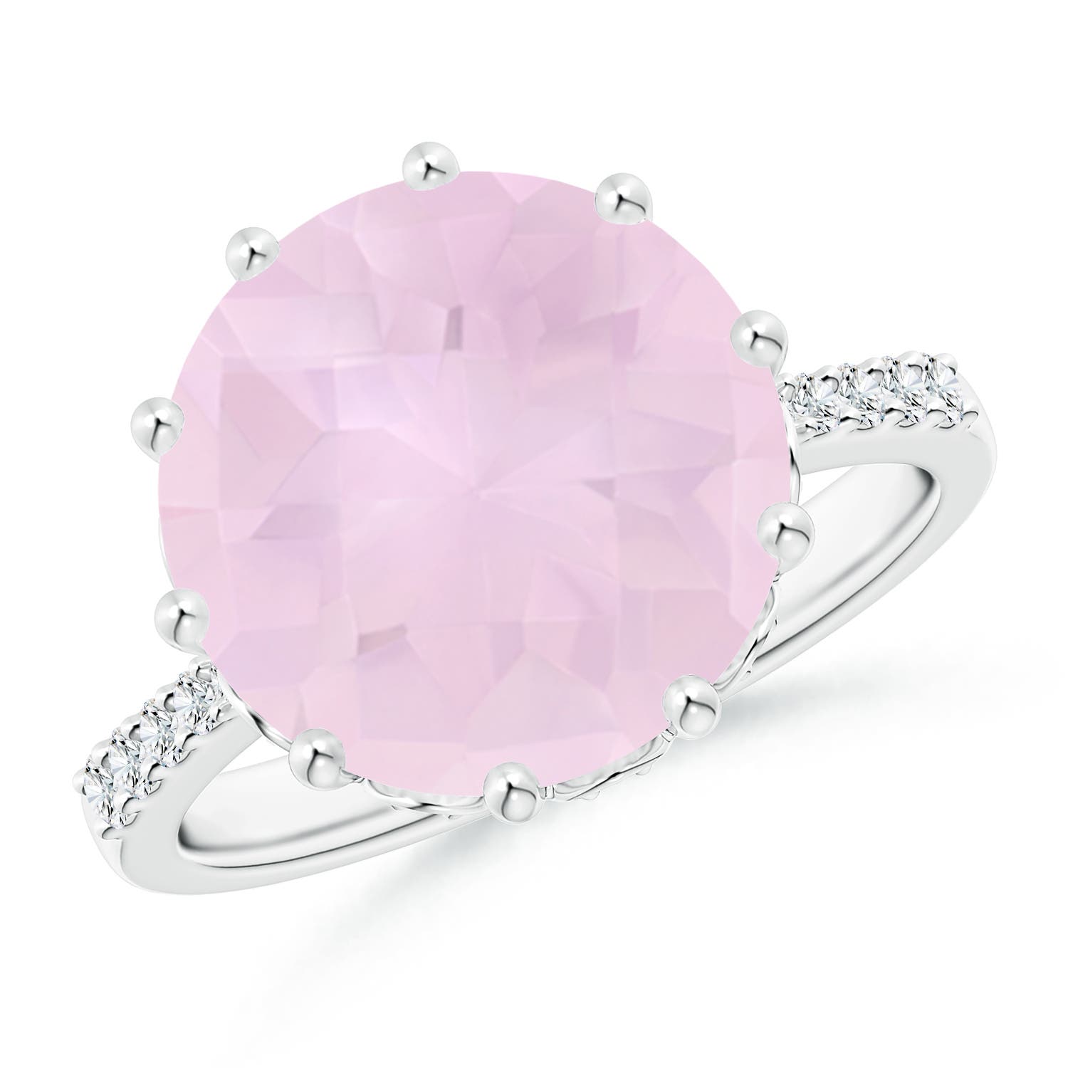 AA - Rose Quartz / 4.47 CT / 14 KT White Gold