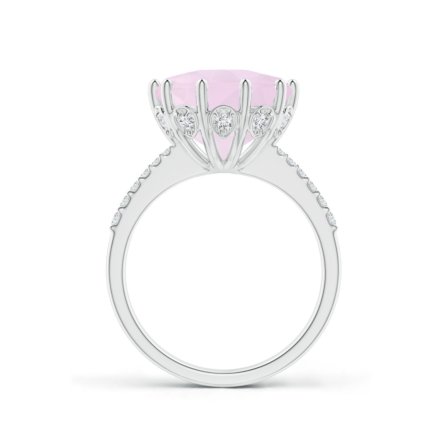 AA - Rose Quartz / 4.47 CT / 14 KT White Gold