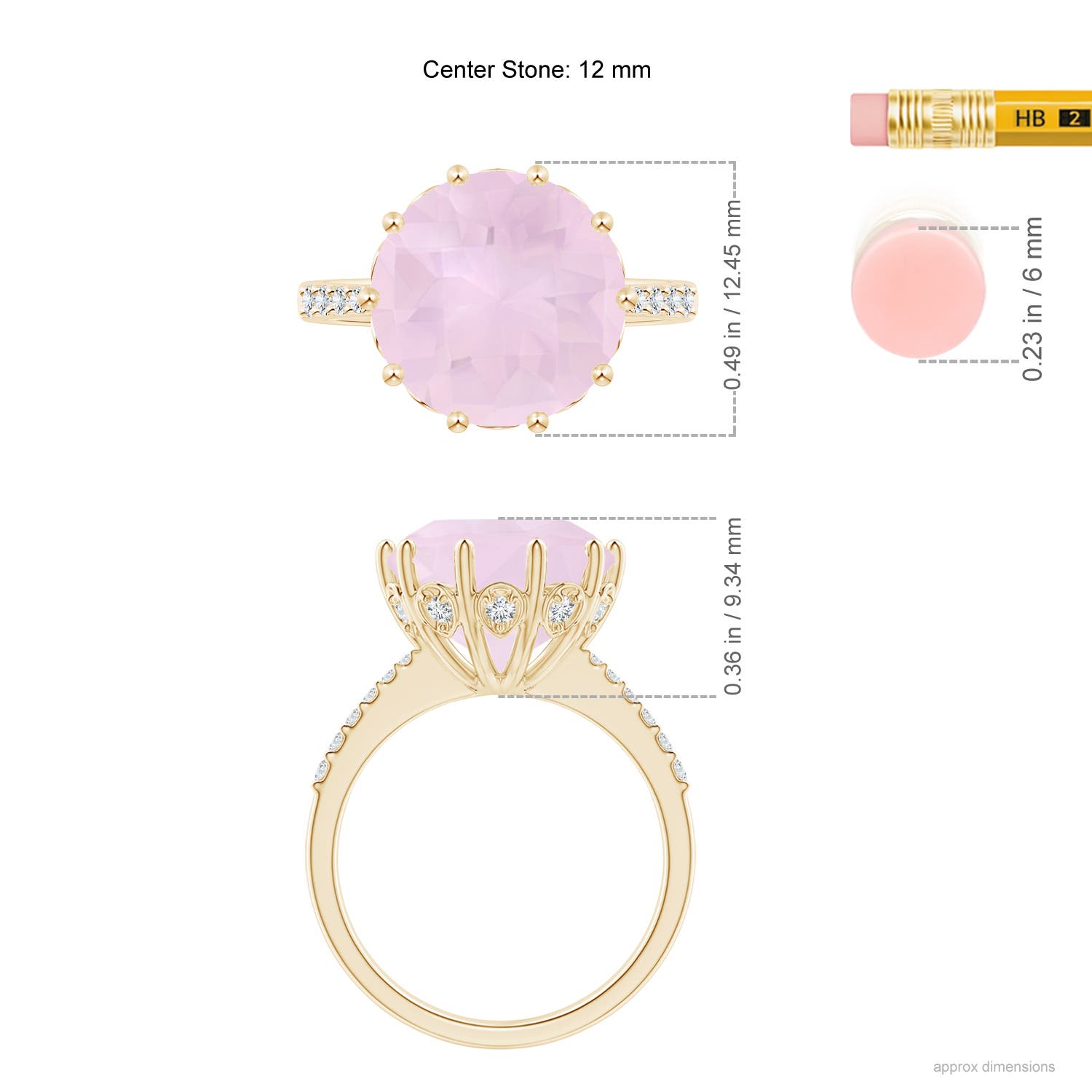 AA - Rose Quartz / 4.47 CT / 14 KT Yellow Gold