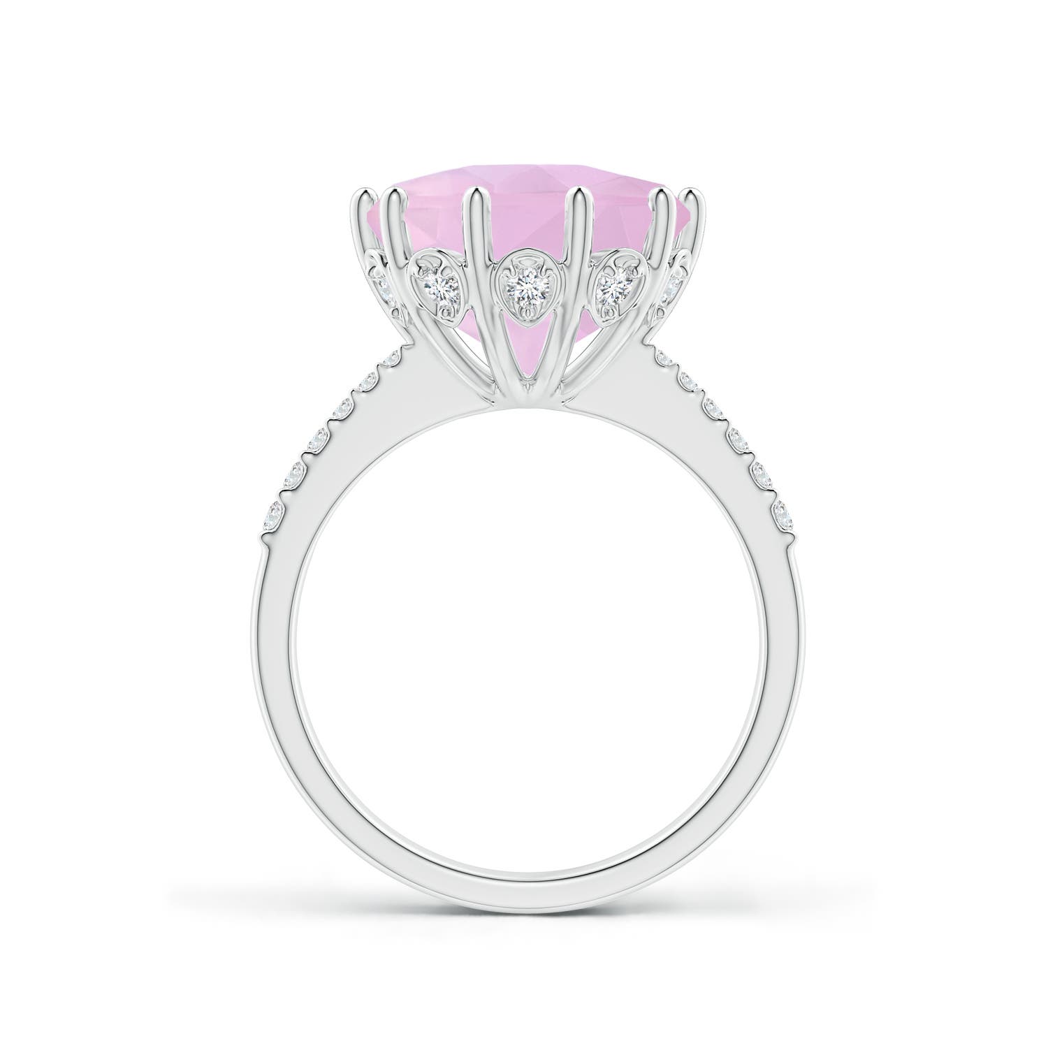 AAAA - Rose Quartz / 4.47 CT / 14 KT White Gold