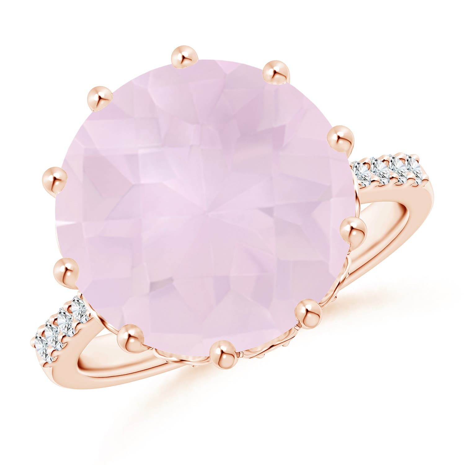 A - Rose Quartz / 7.32 CT / 14 KT Rose Gold