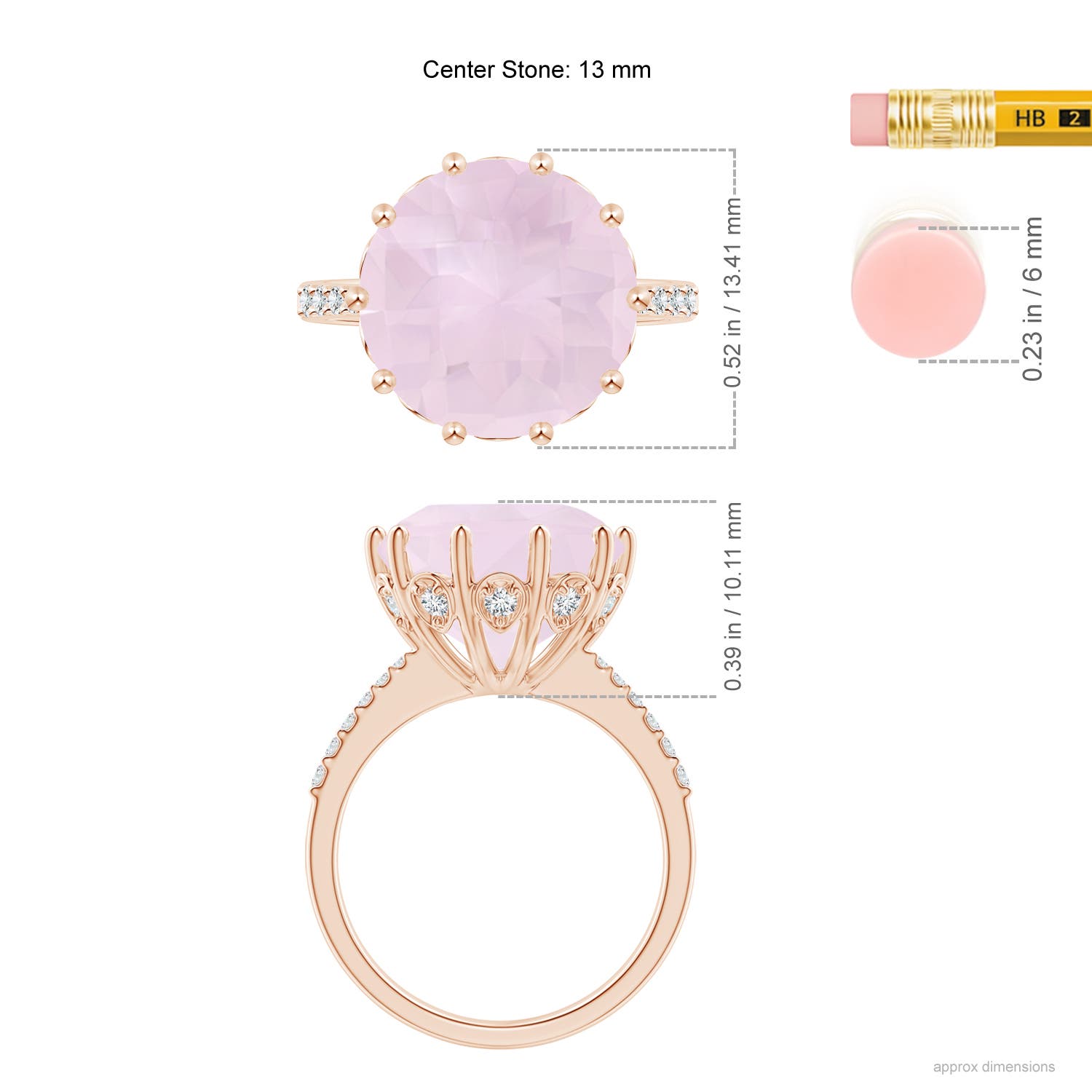 A - Rose Quartz / 7.32 CT / 14 KT Rose Gold