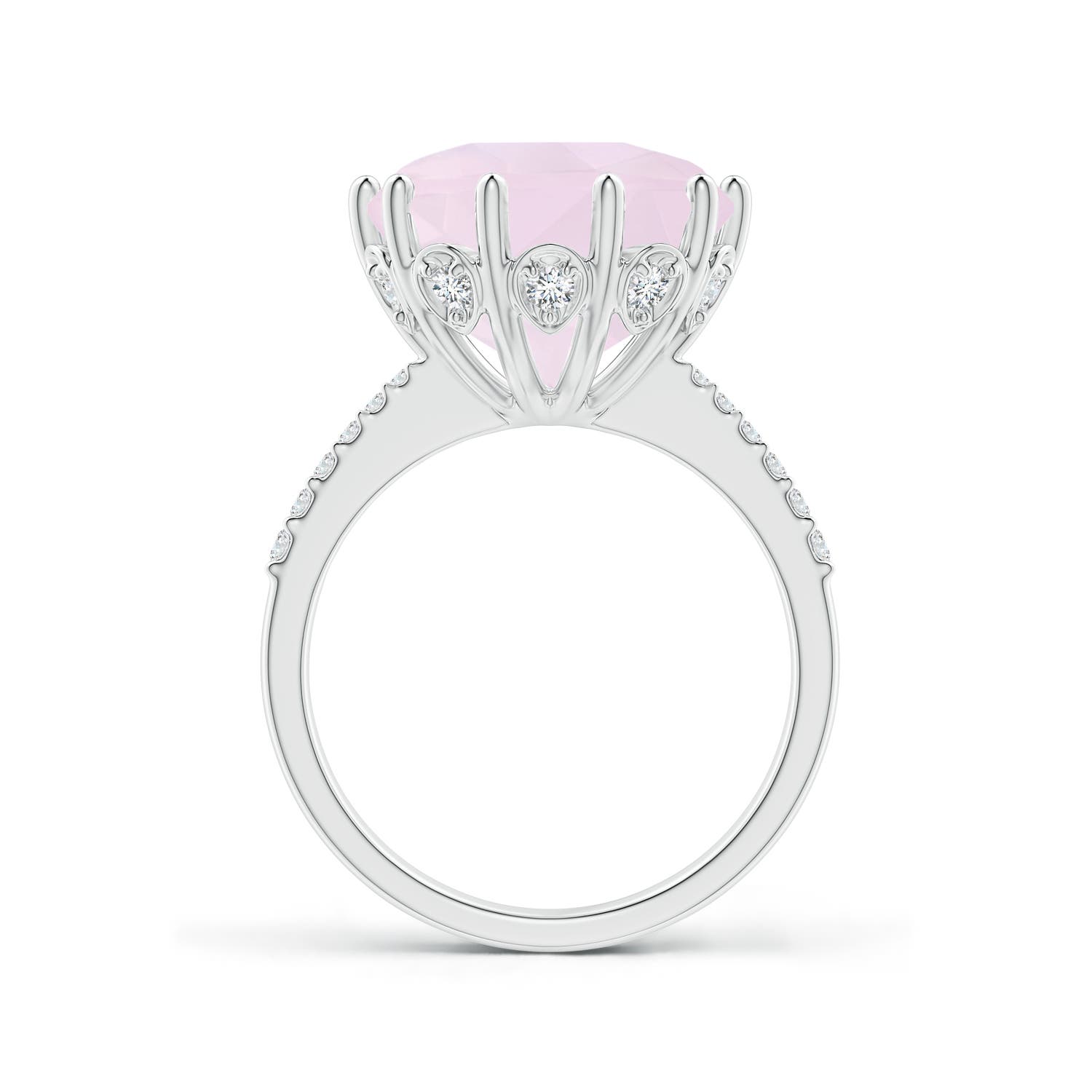 A - Rose Quartz / 7.32 CT / 14 KT White Gold