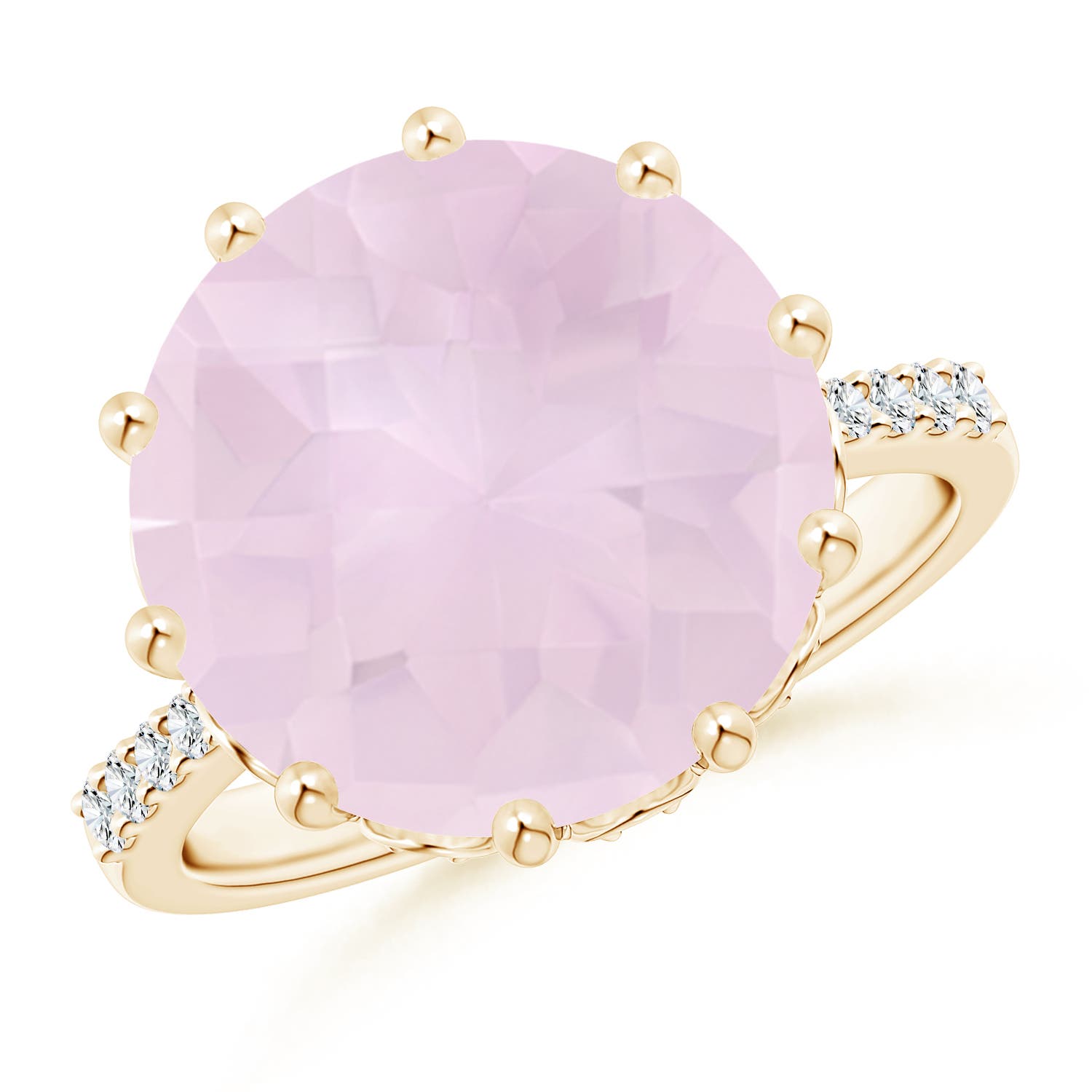 A - Rose Quartz / 7.32 CT / 14 KT Yellow Gold