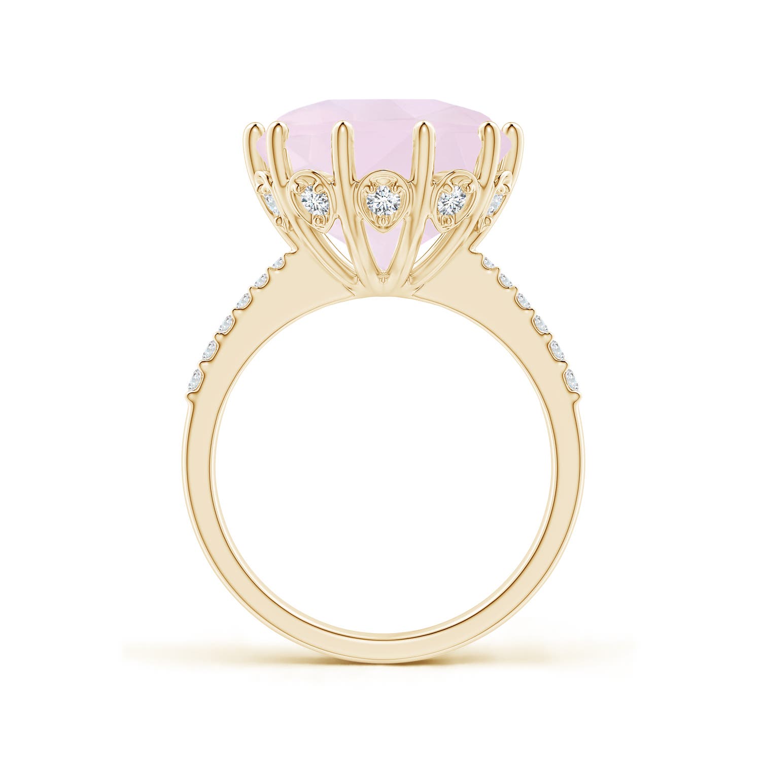 A - Rose Quartz / 7.32 CT / 14 KT Yellow Gold