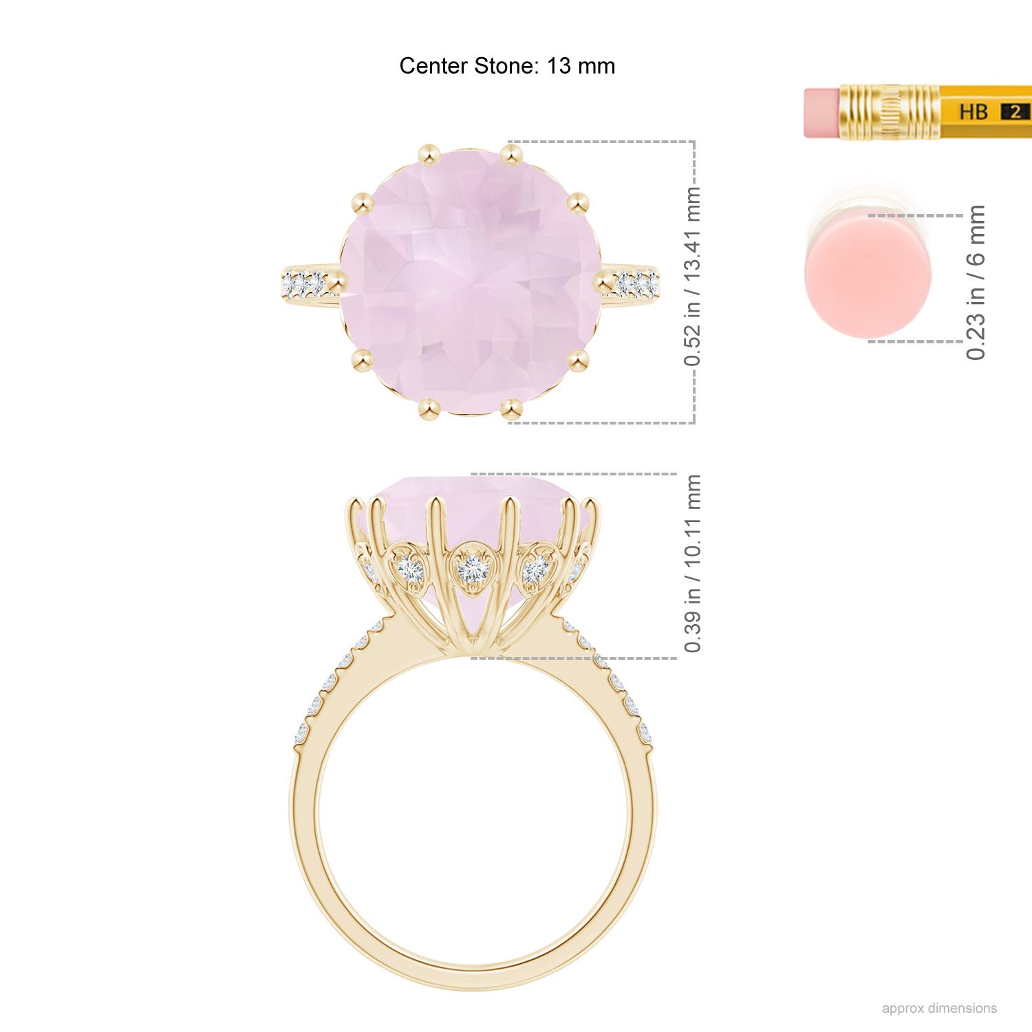 A - Rose Quartz / 7.32 CT / 14 KT Yellow Gold